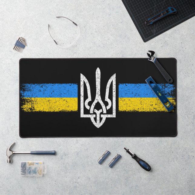 ukrainischer Präsident - ukrainisches Flaggensymbo Schreibtischunterlage (Arbeitsplatz)