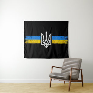 ukrainischer Präsident - ukrainisches Flaggensymbo Wandteppich