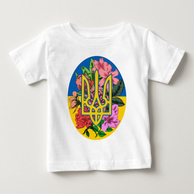 ukrainischer Präsident und ukrainische Flagge mit  Baby T-shirt (Vorderseite)