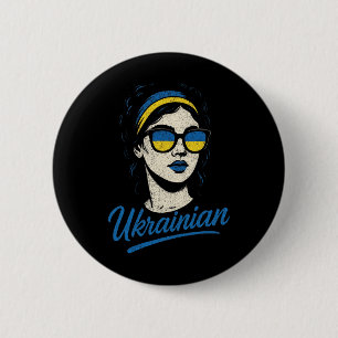 Ukrainischer Stolz Kultur Dame Frauen Button