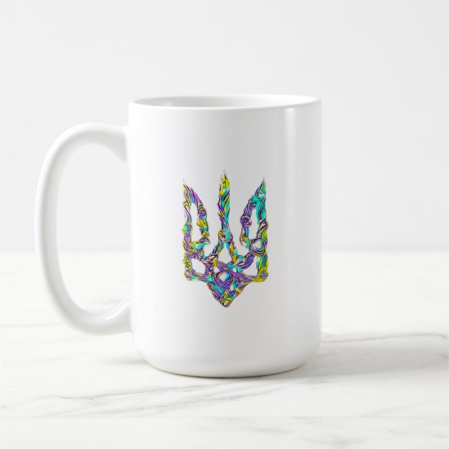 ukrainischer Symboltrident Kaffeetasse (Links)