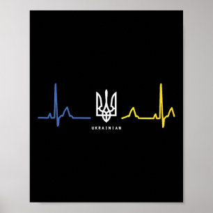 Ukrainischer Tryzub Ukraine-Flagge Dreizack Zelens Poster