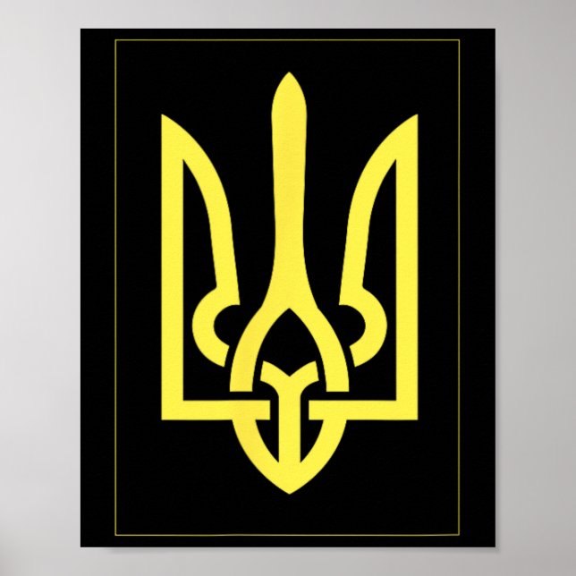 Ukrainischer Ukraine Dreizack  Poster (Vorne)