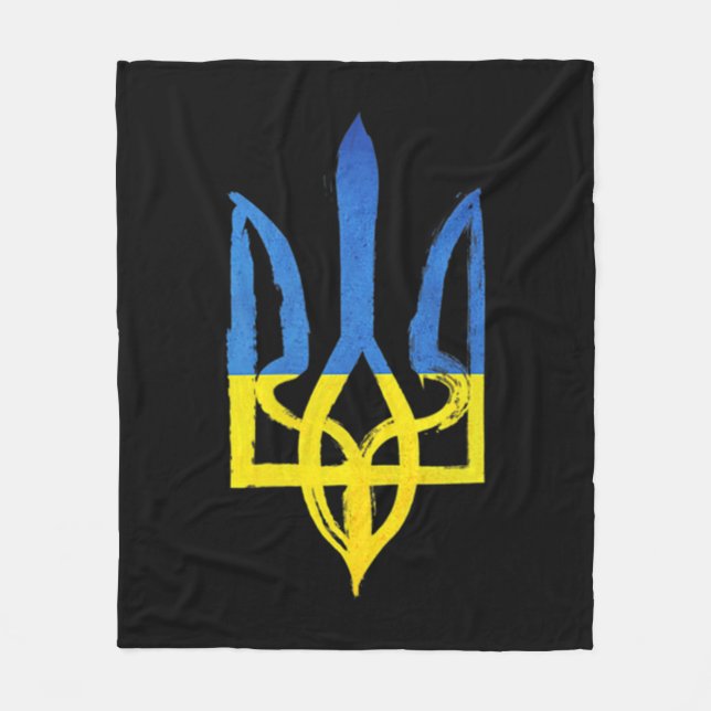 Ukrainischer Vintager Trident Unterstützung für da Fleecedecke (Vorderseite)