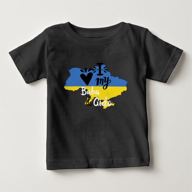 Ukrainisches Baby I Liebe Mein Baba und Gido Kleid Baby T-shirt (Vorderseite)