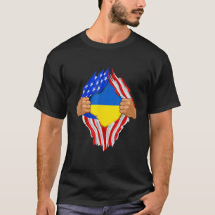 Ukrainisches Blut in der Ukraine Flagge T-Shirt