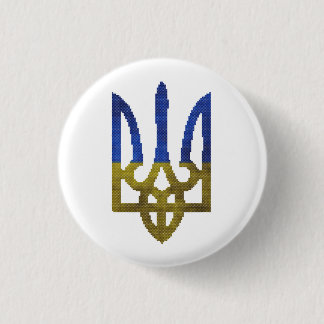 Ukrainisches Button aus Tryzub-Wappen