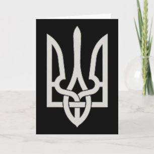 Ukrainisches Dreizack-Emblem Rette die Ukraine Wid Karte