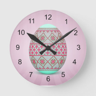Ukrainisches Ei (Pysanka) Acrylmauer Runde Wanduhr