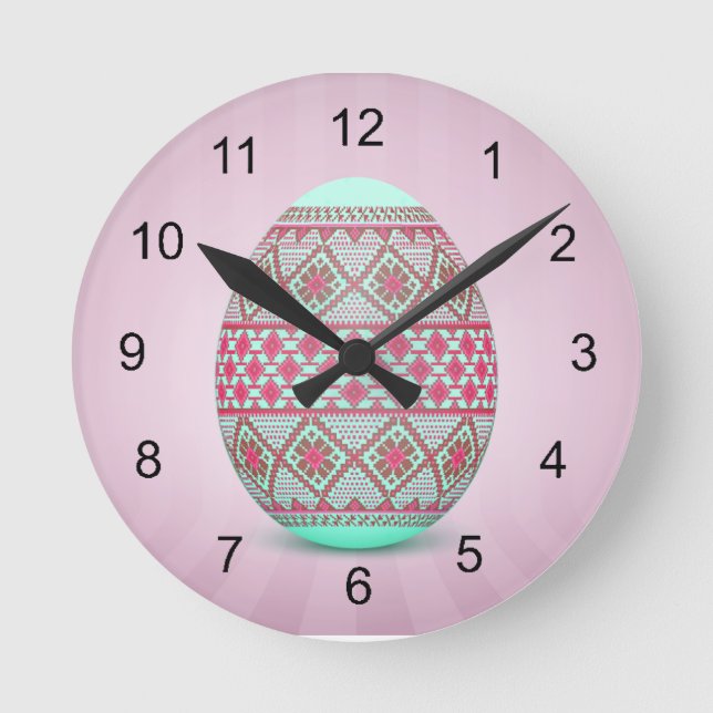 Ukrainisches Ei (Pysanka) Acrylmauer Runde Wanduhr (Vorderseite)