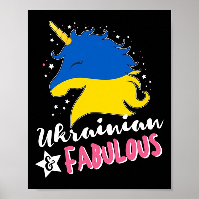 Ukrainisches Einhorn Ukraine-Flagge  Poster (Vorne)