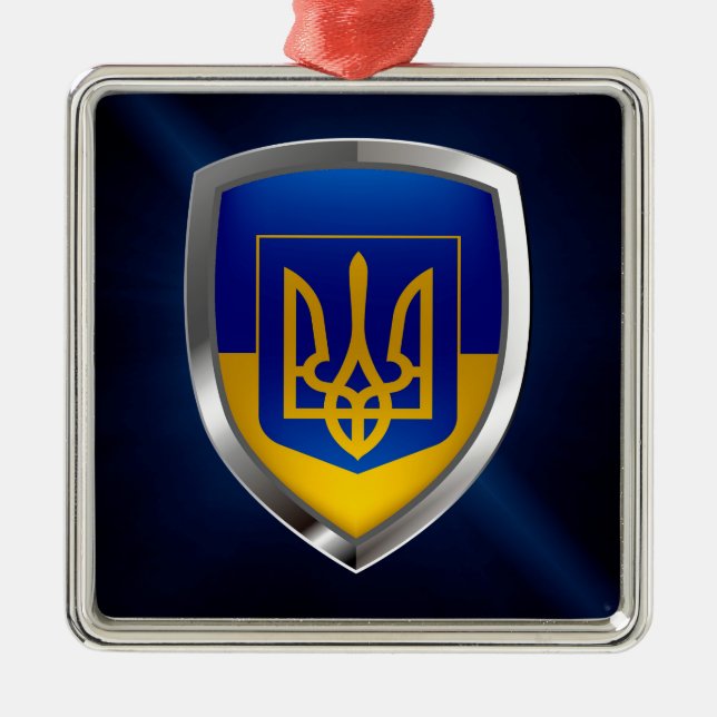 ukrainisches Emblem Silbernes Ornament (Vorne)