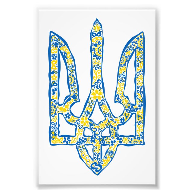 Ukrainisches Emblem trident tryzub ethnisch Fotodruck (Vorne)