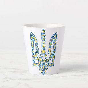 Ukrainisches Emblem trident tryzub ethnisch Milchtasse