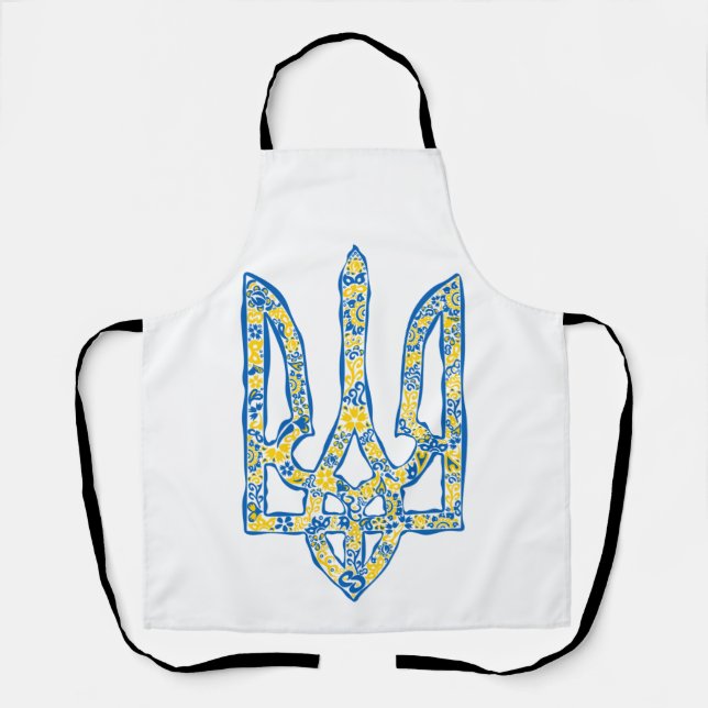 Ukrainisches Emblem trident tryzub ethnisch Schürze (Vorderseite)