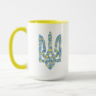 Ukrainisches Emblem trident tryzub ethnisch Tasse