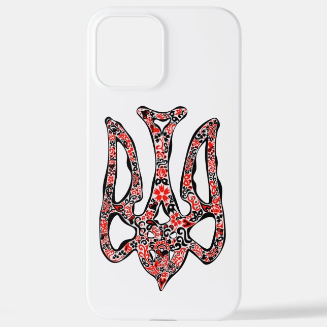 Ukrainisches Emblem trident tryzub stilisiert iPhone 12 Pro Max Hülle (Rückseite)
