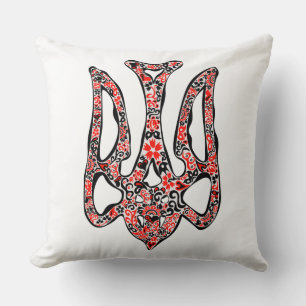 Ukrainisches Emblem trident tryzub stilisiert Kissen