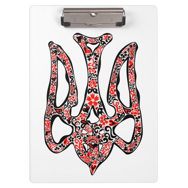 Ukrainisches Emblem trident tryzub stilisiert Klemmbrett (Vorderseite)