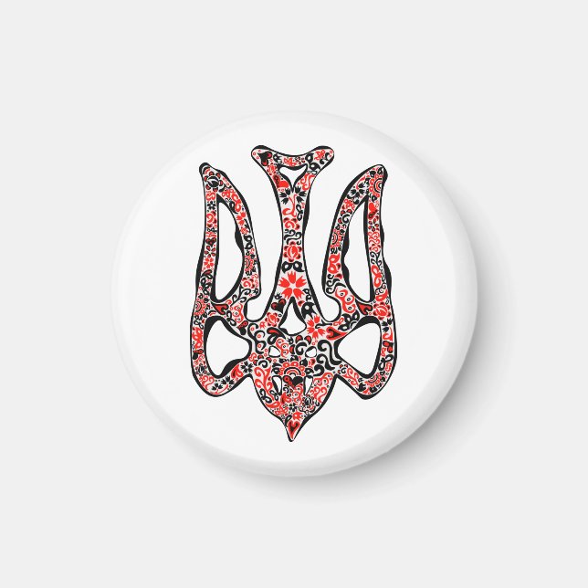 Ukrainisches Emblem trident tryzub stilisiert Magnet (Vorne)