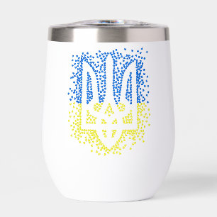 Ukrainisches Emblem trident tryzub zerstreut Herze