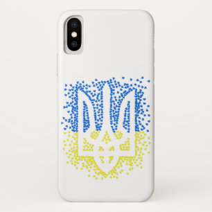 Ukrainisches Emblem trident tryzub zerstreut Herze Case-Mate iPhone Hülle