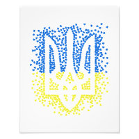 Ukrainisches Emblem trident tryzub zerstreut Herze