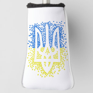 Ukrainisches Emblem trident tryzub zerstreut Herze Golf Headcover