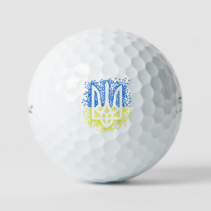 Ukrainisches Emblem trident tryzub zerstreut Herze Golfball