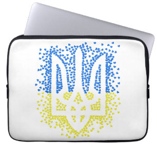 Ukrainisches Emblem trident tryzub zerstreut Herze Laptopschutzhülle