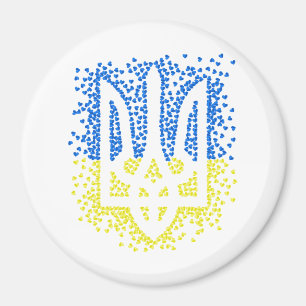 Ukrainisches Emblem trident tryzub zerstreut Herze Magnet