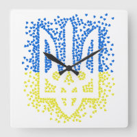 Ukrainisches Emblem trident tryzub zerstreut Herze
