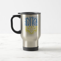 Ukrainisches Emblem trident tryzub zerstreut Herze