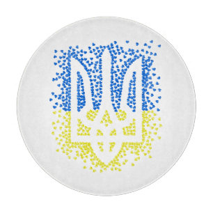 Ukrainisches Emblem trident tryzub zerstreut Herze Schneidebrett