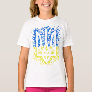 Ukrainisches Emblem trident tryzub zerstreut Herze T-Shirt