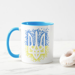 Ukrainisches Emblem trident tryzub zerstreut Herze Tasse