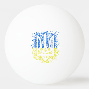 Ukrainisches Emblem trident tryzub zerstreut Herze Tischtennisball