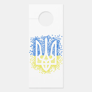 Ukrainisches Emblem trident tryzub zerstreut Herze Türanhänger