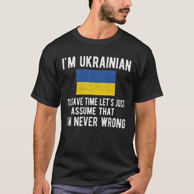 Ukrainisches Erbe Ukraine Roots Ukrainische Flagge T-Shirt (Vorderseite)