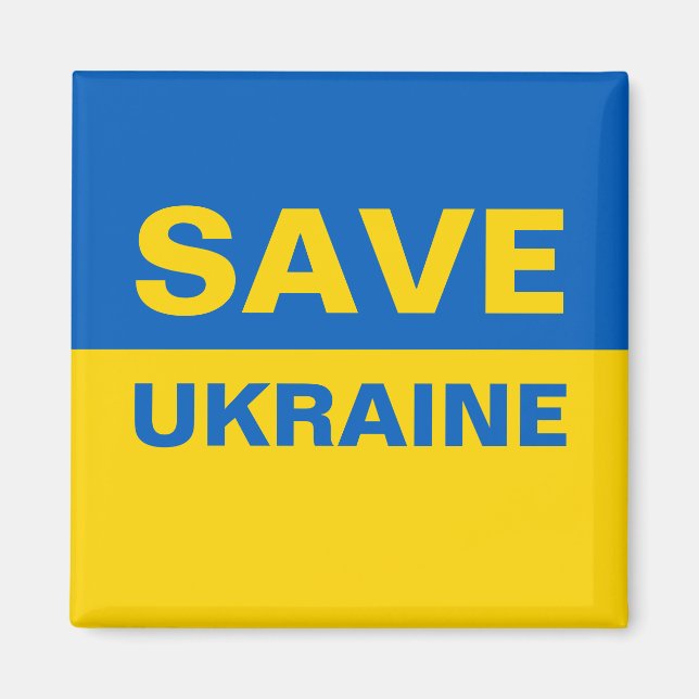 ukrainisches Flaggenmagnet gerettet Magnet (Vorne)