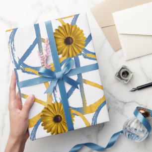Ukrainisches FRIEDEN Symbol Zeichen Sonnenblumen U Geschenkpapier