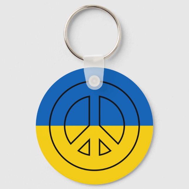 ukrainisches Friedenszeichen Schlüsselanhänger (Vorderseite)