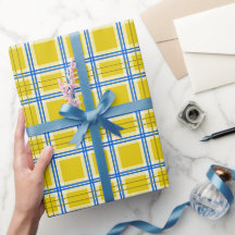 Ukrainisches Kariert-Blau-Gelb-Geschenk