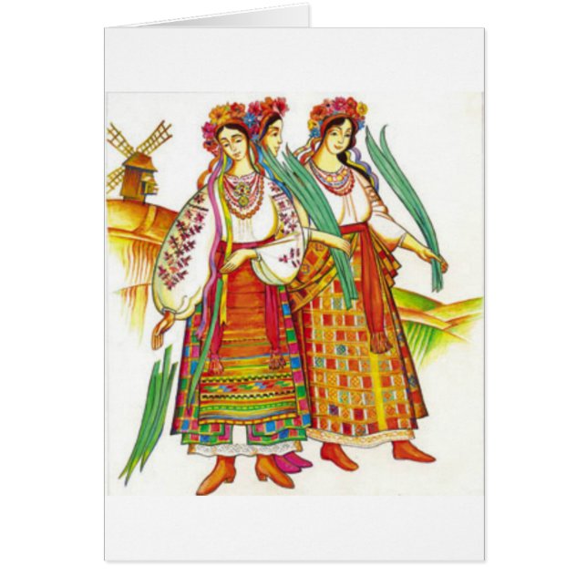 Ukrainisches Kleid von der Kyiv Gruß-Karte (Vorne)