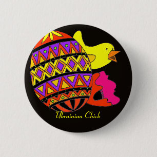 Ukrainisches Kükenvolksfest-Spaß Button