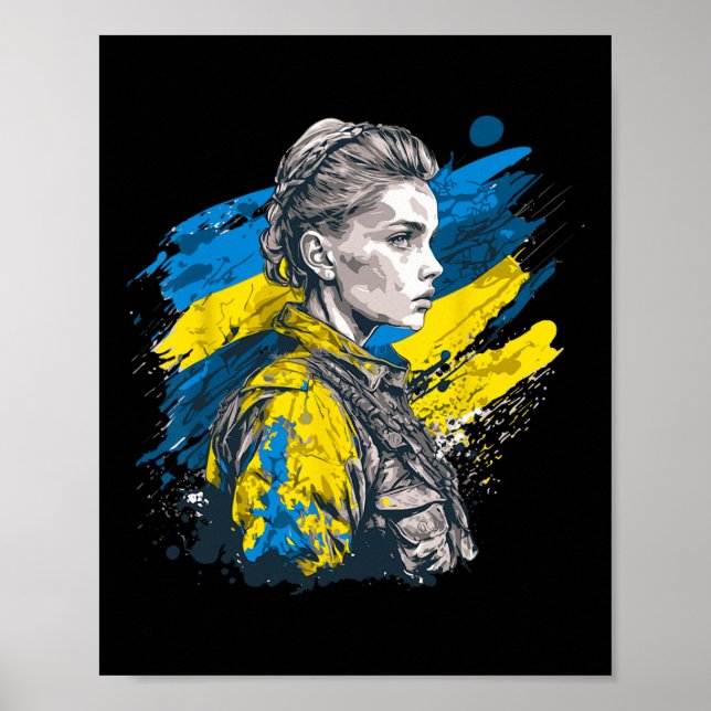 Ukrainisches Mädchen - Stärke angesichts des Wider Poster (Vorne)