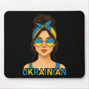 Ukrainisches Mädchen Ukraine-Flagge Ukrainische Fr Mousepad