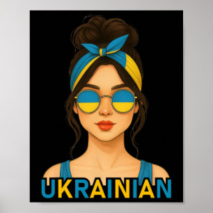 Ukrainisches Mädchen Ukraine-Flagge Ukrainische Fr Poster