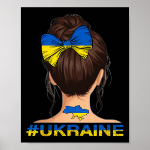 Ukrainisches Mädchen - Ukraine-Flagge Unordentlich Poster