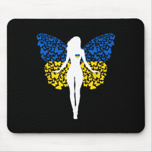 Ukrainisches Mädchen Wurzeln Ukraine-Flagge Stolz Mousepad